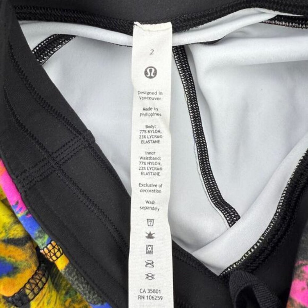 Lululemon Invigorate High-Rise Crop Everlux 23" In Undertone Black Multi Size 2 - Picture 7 of 8